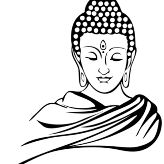 Geoxis T Shirt with Budhha (Black and White) design