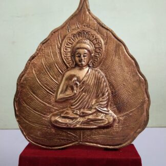 Buddha on Peepal Tree Leaf Shape| Brown Color Buddha Statue